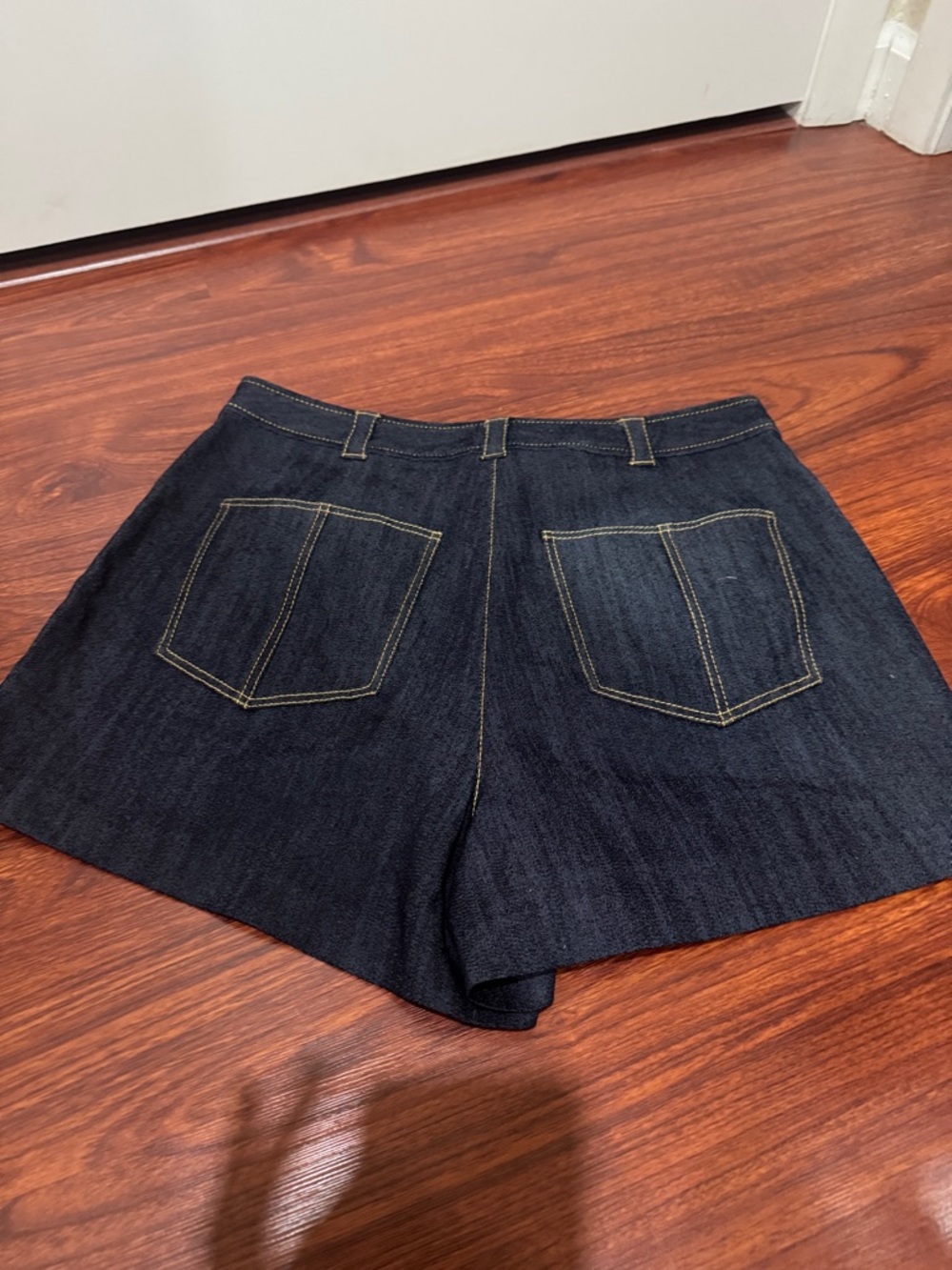 cinq a sept Dark Indigo High-Waist Denim Shorts
